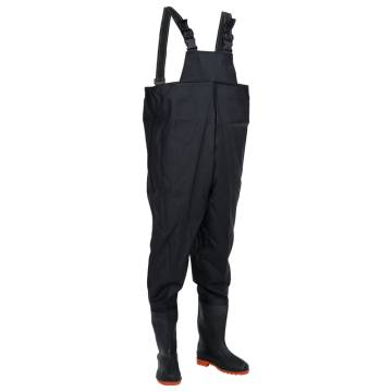  Chest Waders with Boots Black Size 40