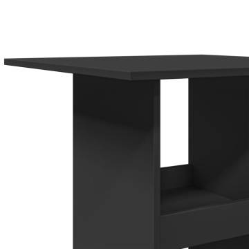  Bar Table with Storage Black 60x60x102 cm Engineered Wood