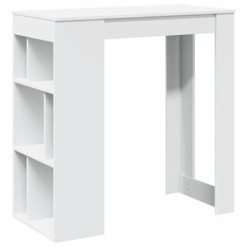  Bar Table with Racks White 102x50x103.5 cm Engineered Wood