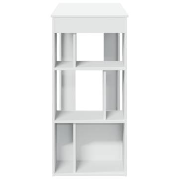  Bar Table with Racks White 102x50x103.5 cm Engineered Wood