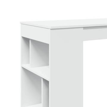  Bar Table with Racks White 102x50x103.5 cm Engineered Wood