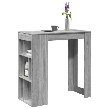  Bar Table with Racks Grey Sonoma 102x50x103.5 cm Engineered Wood