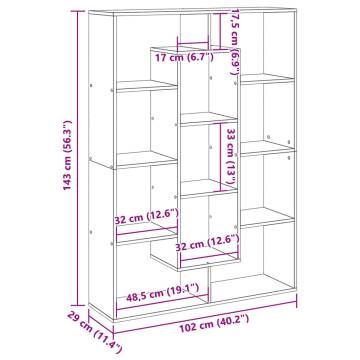  Book Cabinet White 102x29x143 cm Engineered Wood