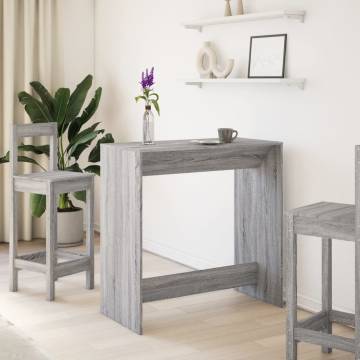  Bar Table Grey Sonoma 102x50x103.5 cm Engineered Wood