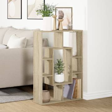  Bookcase Sonoma Oak 63x20x90 cm Engineered Wood