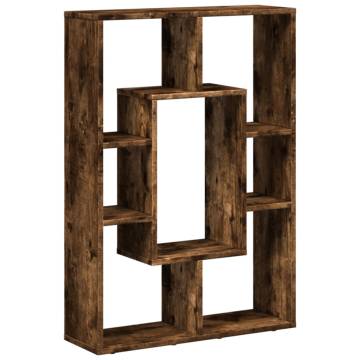  Bookcase Smoked Oak 63x20x90 cm Engineered Wood