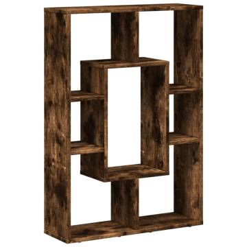  Bookcase Smoked Oak 63x20x90 cm Engineered Wood