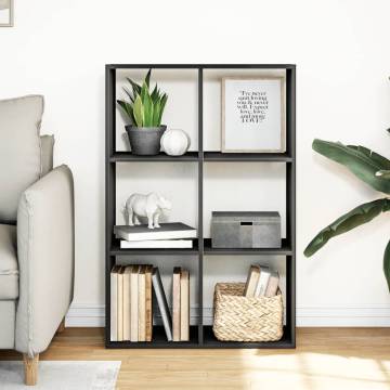  Room Divider Bookcase Black 69.5x29x103.5 cm Engineered Wood