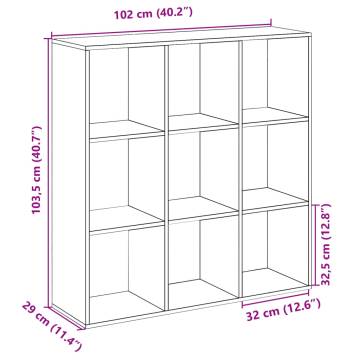  Room Divider Bookcase Artisan Oak 102x29x103.5 cm Engineered Wood