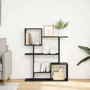  Room Divider Bookcase Black 92x29x112 cm Engineered Wood