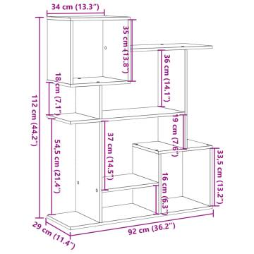  Room Divider Bookcase Black 92x29x112 cm Engineered Wood