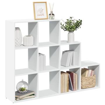  Room Divider Bookcase 3-Tier White 137.5x29x103.5 cm Engineered Wood