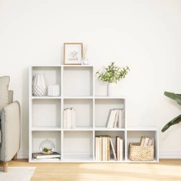  Room Divider Bookcase 3-Tier White 137.5x29x103.5 cm Engineered Wood