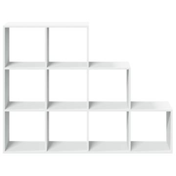  Room Divider Bookcase 3-Tier White 137.5x29x103.5 cm Engineered Wood