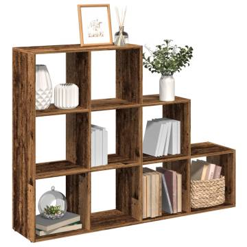  Room Divider Bookcase 3-Tier Old Wood 137.5x29x103.5 cm Engineered Wood