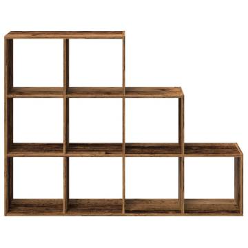  Room Divider Bookcase 3-Tier Old Wood 137.5x29x103.5 cm Engineered Wood