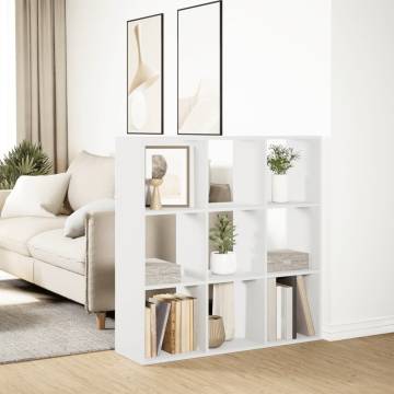  Room Divider Bookcase White 102x29x103.5 cm Engineered Wood