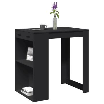  Bar Table Black 102x70x103.5 cm Engineered Wood