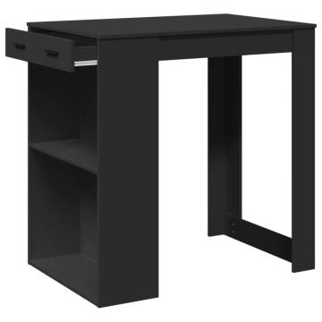  Bar Table Black 102x70x103.5 cm Engineered Wood