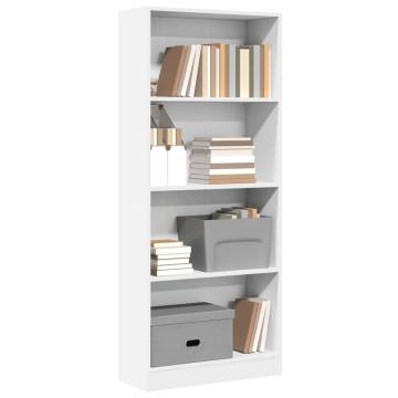  Bookcase White 60x24x143 cm Engineered Wood