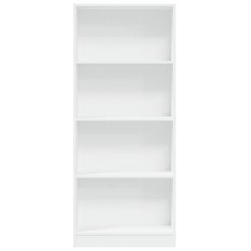  Bookcase White 60x24x143 cm Engineered Wood