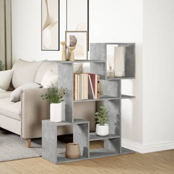  Room Divider Bookcase Concrete Grey 92x29x112 cm Engineered Wood