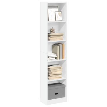  Bookcase White 40x24x176 cm Engineered Wood