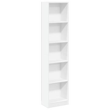  Bookcase White 40x24x176 cm Engineered Wood