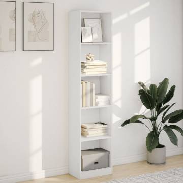  Bookcase White 40x24x176 cm Engineered Wood