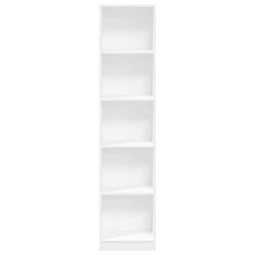  Bookcase White 40x24x176 cm Engineered Wood