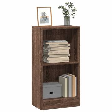  Bookcase Brown Oak 40x24x76 cm Engineered Wood