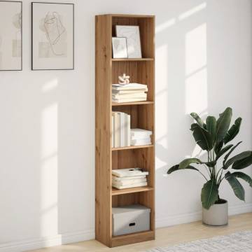  Bookcase Artisian Oak 40x24x176 cm Engineered Wood