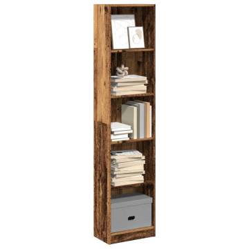  Bookcase Old Wood 40x24x176 cm Engineered Wood