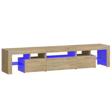 TV Cabinet with LED Lights Sonoma Oak 200x36.5x40 cm