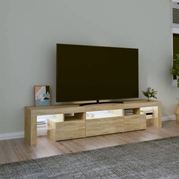 TV Cabinet with LED Lights Sonoma Oak 200x36.5x40 cm