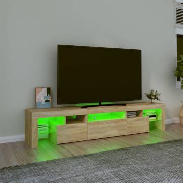 TV Cabinet with LED Lights Sonoma Oak 200x36.5x40 cm