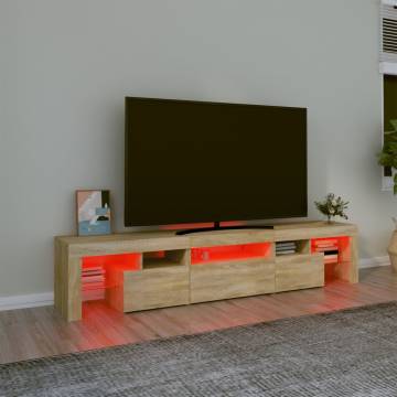 TV Cabinet with LED Lights Sonoma Oak 200x36.5x40 cm