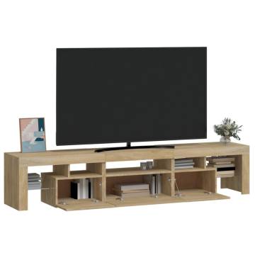 TV Cabinet with LED Lights Sonoma Oak 200x36.5x40 cm