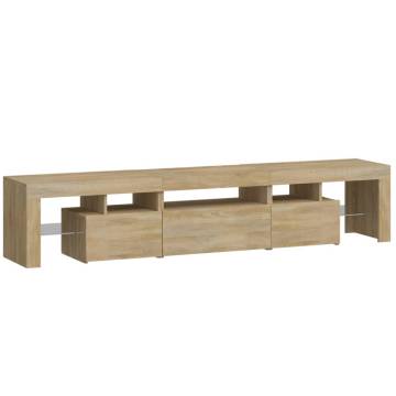 TV Cabinet with LED Lights Sonoma Oak 200x36.5x40 cm