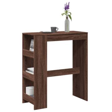  Bar Table with Racks Brown Oak 90x40x103.5 cm Engineered Wood