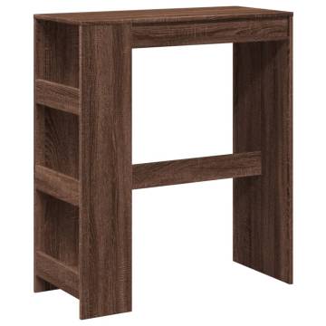  Bar Table with Racks Brown Oak 90x40x103.5 cm Engineered Wood