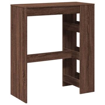  Bar Table with Racks Brown Oak 90x40x103.5 cm Engineered Wood