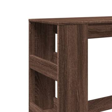  Bar Table with Racks Brown Oak 90x40x103.5 cm Engineered Wood