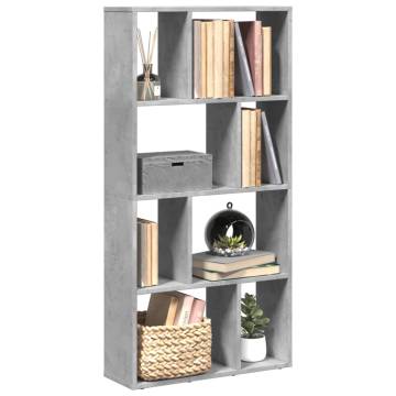  Bookcase Concrete Grey 60x20x120 cm Engineered Wood