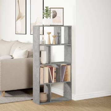  Bookcase Concrete Grey 60x20x120 cm Engineered Wood