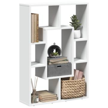  Bookcase White 63x20x90 cm Engineered Wood