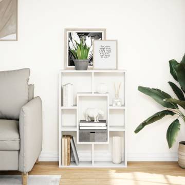  Bookcase White 63x20x90 cm Engineered Wood