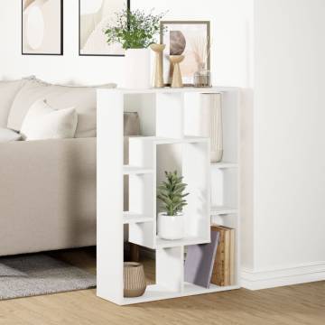  Bookcase White 63x20x90 cm Engineered Wood