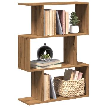  Room Divider Bookcase 3-Tier Artisan Oak 70x24x97 cm Engineered Wood