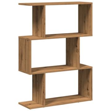  Room Divider Bookcase 3-Tier Artisan Oak 70x24x97 cm Engineered Wood